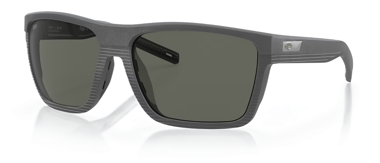 Costa Del Mar Pargo Polarized Sunglasses Dark Gray Frame, Grey Polarized 580G Glass Lenses - 908602