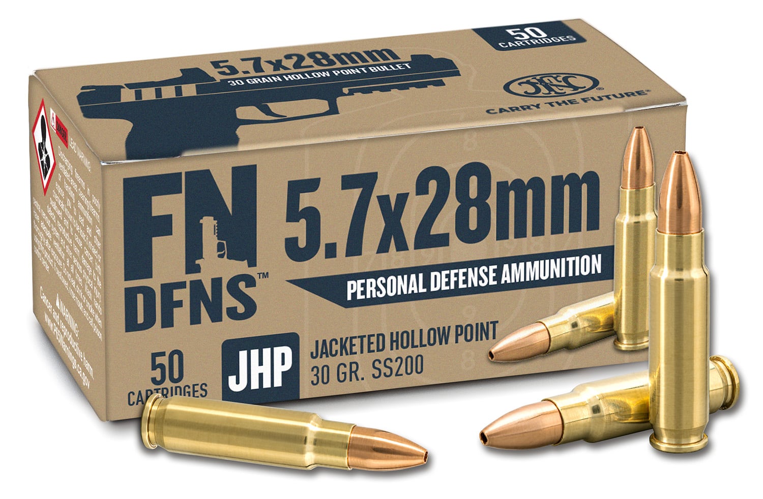 FN DFNS SS200 5.7x28MM 30gr. JHP Ammo 50rd - 10700030