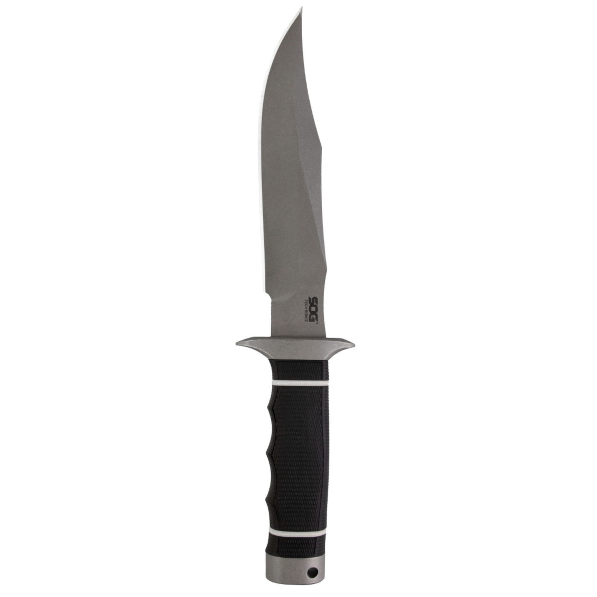 SOG Knives Tech Bowie Fixed Knife Clip Point, Black