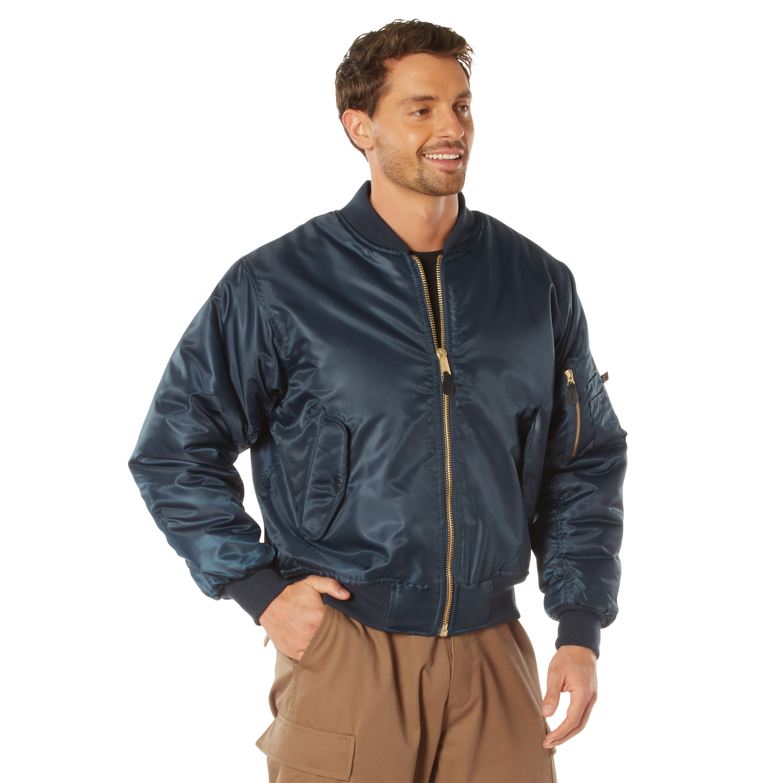 Rothco Ma-1 Flight Jacket - Navy Blue, X-Small