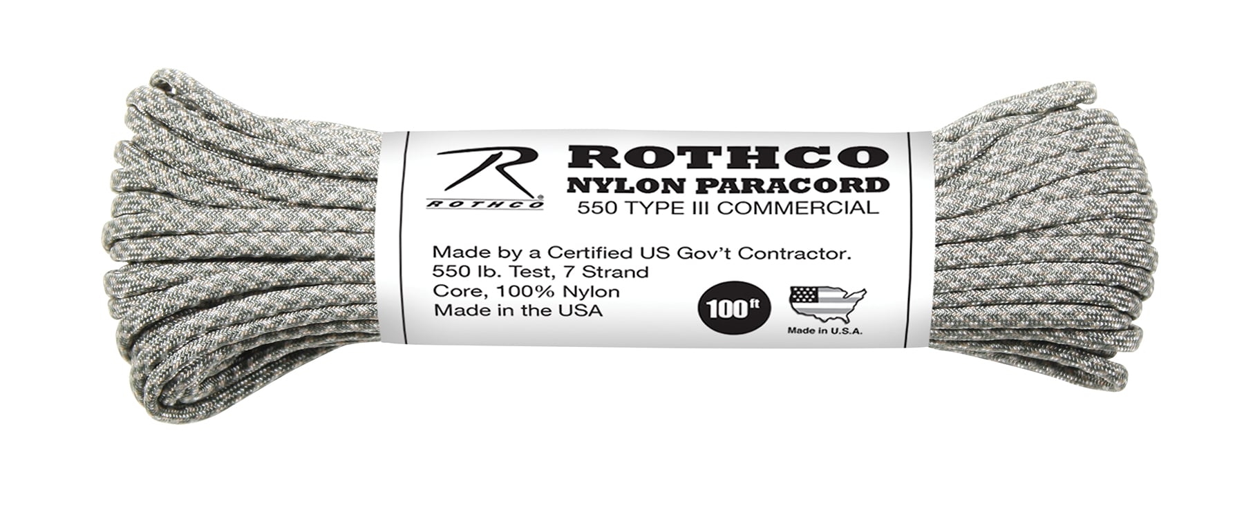 Rothco 550Lb Type III Nylon Camo Paracord - Acu Digital Camo, 100