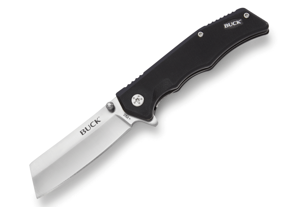 Buck 252 Trunk Folding Cleaver Knife, Black - 0252BKS-B