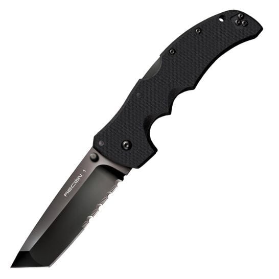 Cold Steel Recon 1 Serrated Folding Knife, Black - CS-27BTH