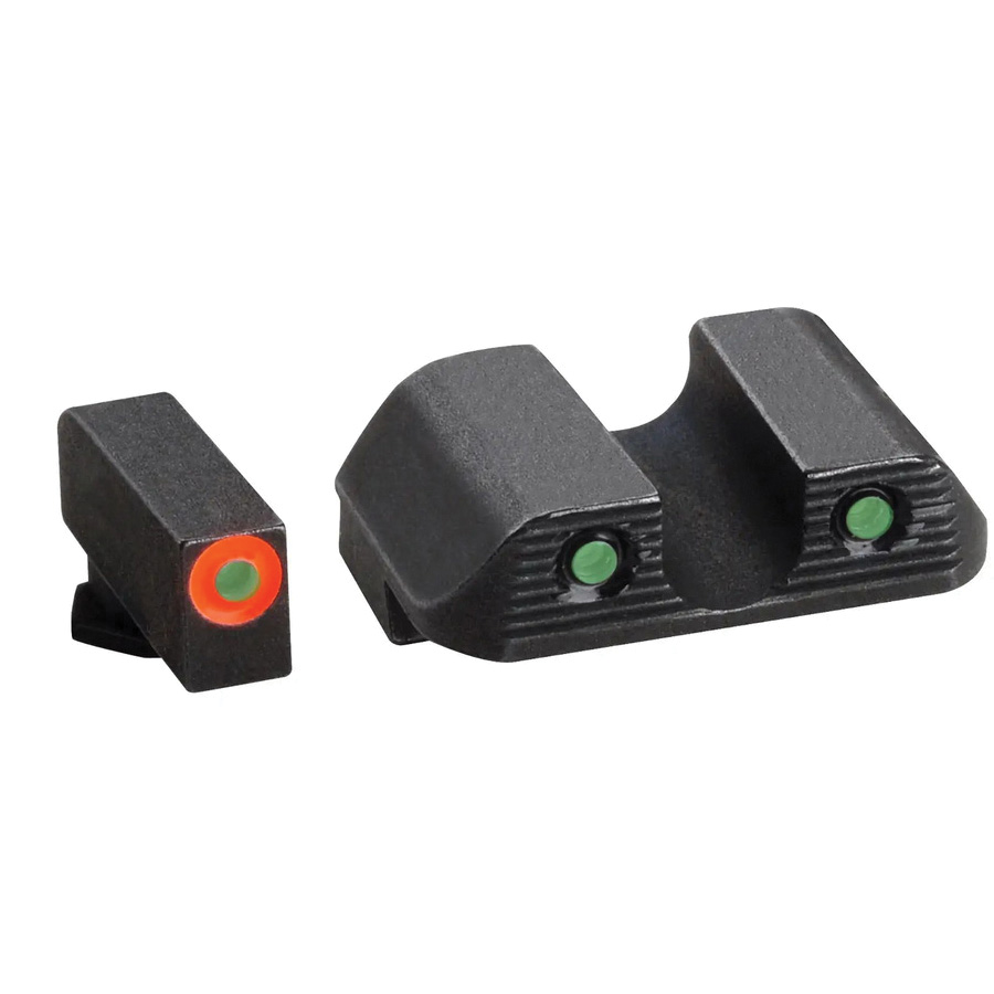 Ameriglo Agent 3-Dot Tritium Sight Set Front/Rear, Green/Orange/Green/Black