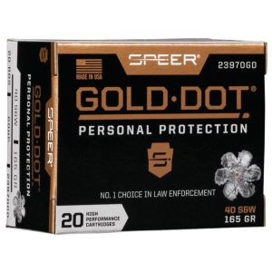 Speer Gold Dot Handgun Ammunition .40 S&W 165 gr HP 1150 fps 20/ct