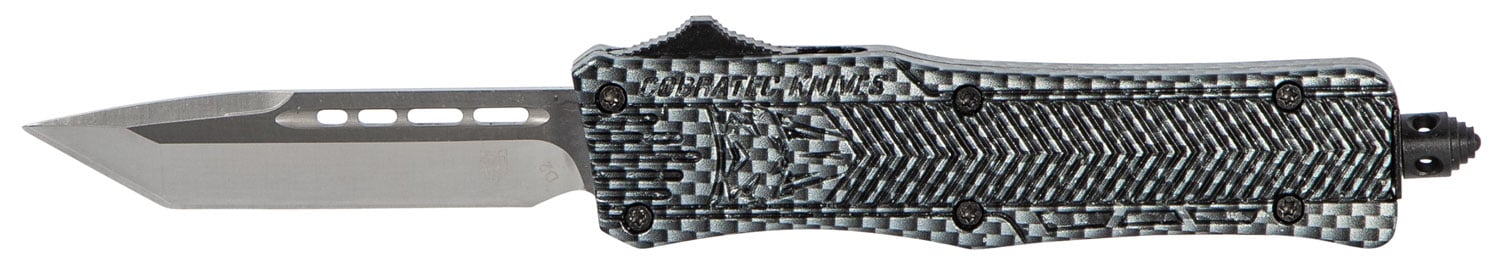 CobraTec Knives Small CTK-1 2.75" Tanto OTF Knife, Carbon Fiber - SCFCTK1STNS