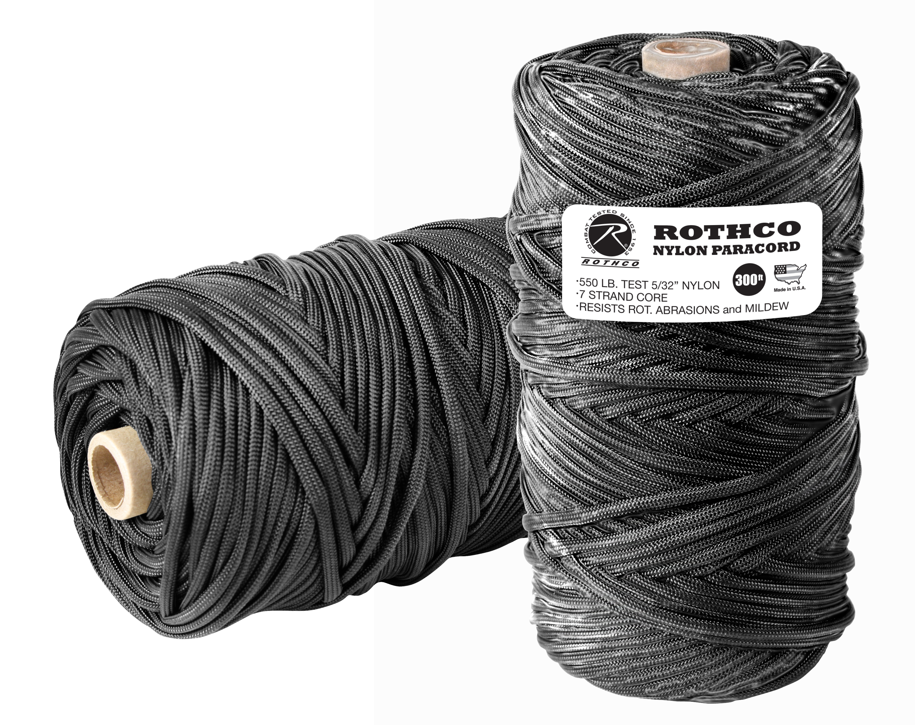 Rothco Nylon Paracord 550Lb 300 Ft Tube - Black
