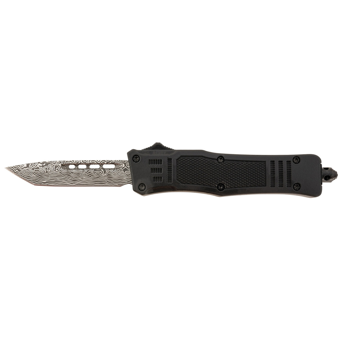 Steel River Spartan Mini Folding/OTF Knife Tanto Black Plain Edge - Compact Blade, Smooth Action, Secure Lock, Ideal for EDC - MT616BDP