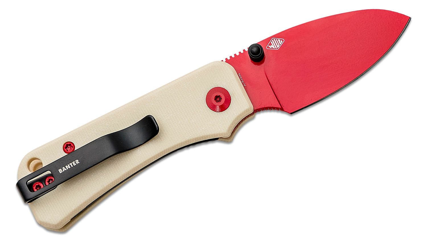 CIVIVI Baby Banter Ivory G10 Handle Red Painted Nitro-V Blade C19068S-7