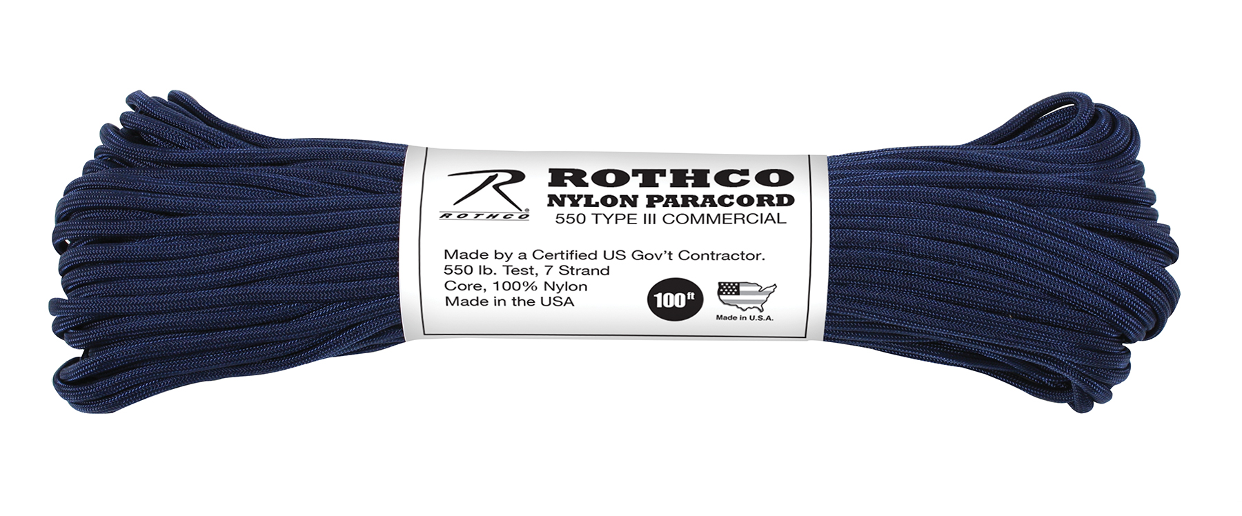 Rothco Nylon Paracord Type III 550 Lb - Midnight Navy Blue, 100