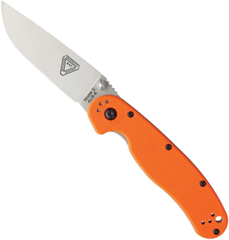 Ontario Knife Company RAT II Folding Knife, Orange/Satin