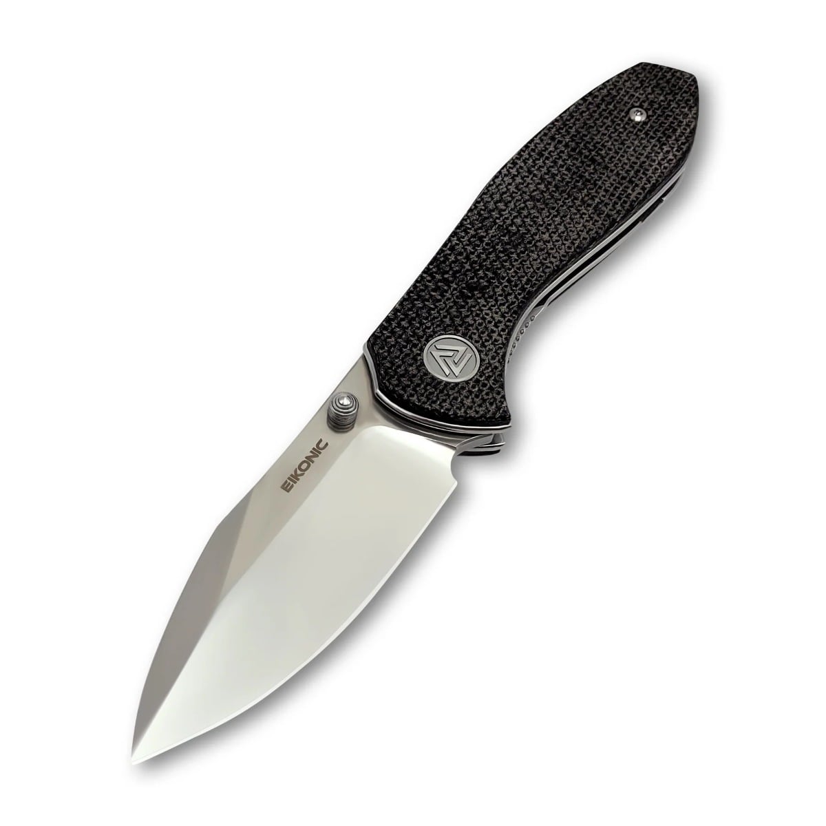 Eikonic Kasador Folding Knife, Black-Grey Micarta