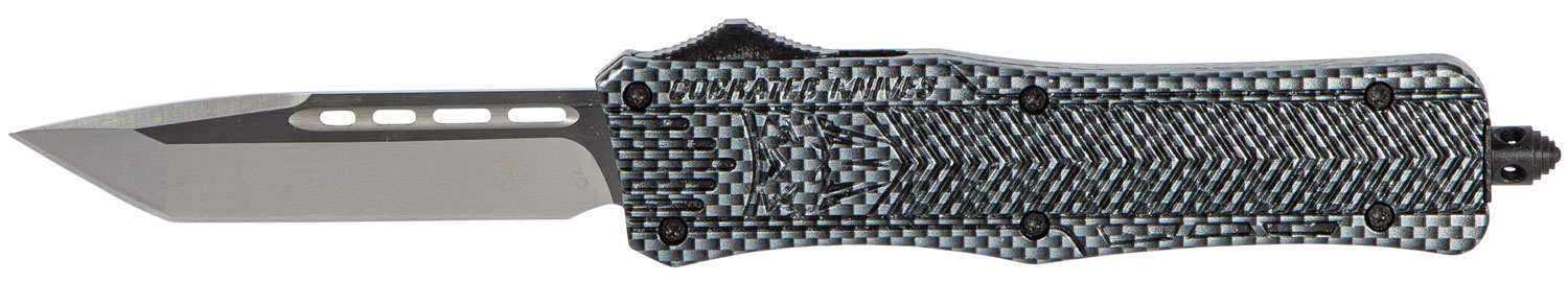 CobraTec Knives Medium CTK-1 3" Tanto OTF Knife, Carbon Fiber - MCFCTK1MTNS