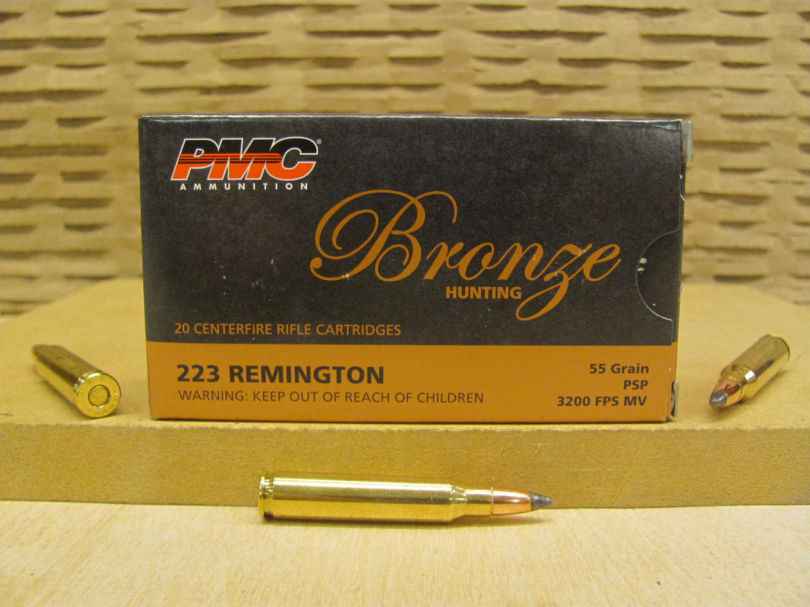200 Round Case – 223 Rem PMC Bronze 55 Grain Soft Point Hunting Ammo – 223SP