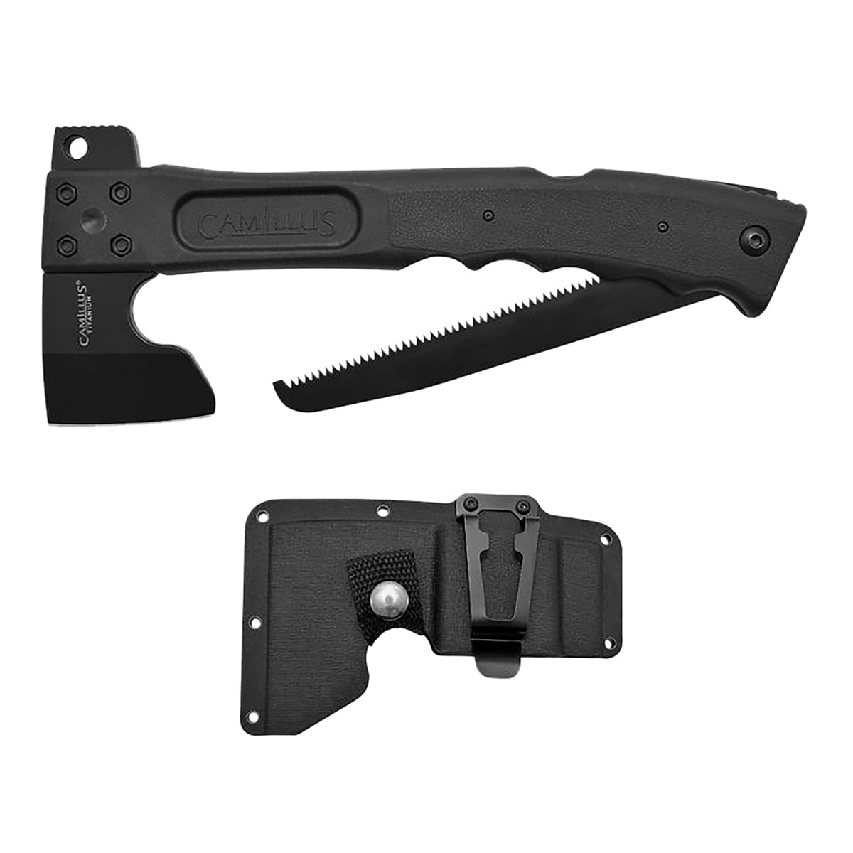 Camillus Camtrax 3-in-1 Hatchet Hammer and Saw, Black - CAM-19142