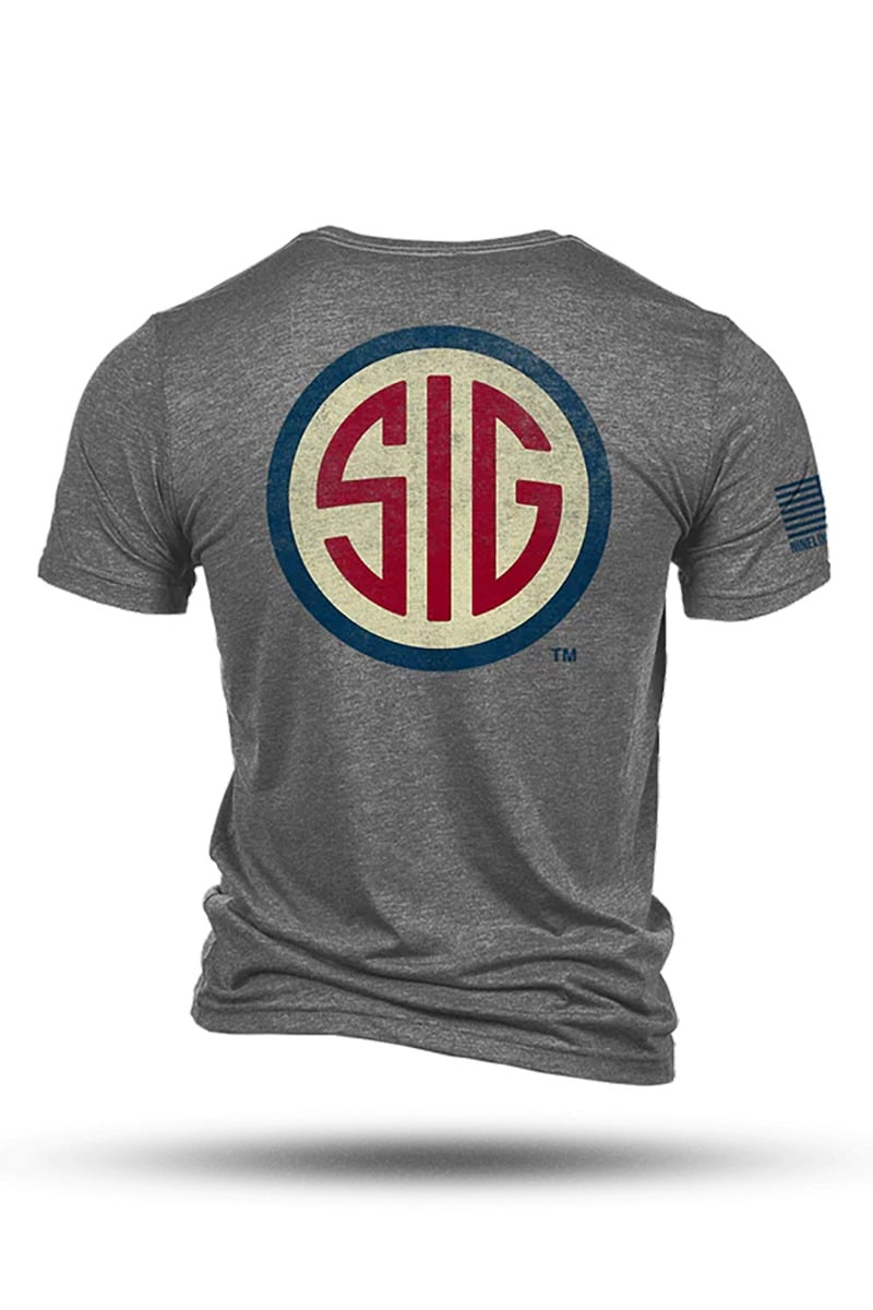Nine Line Sig Sauer Vintage T-Shirt, Grey - Large