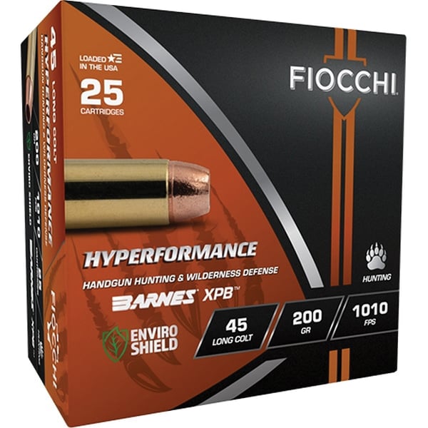FIOCCHI Hyperformance Hunt Handgun Ammunition 45 LC 200gr HP 1010 fps 25/ct - No Credit Card Fees - Low, flat rate shipping