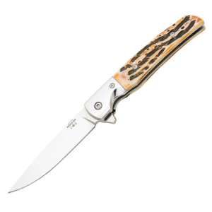 Bear-Son Bear & Son Rancher Sideliner Folding Knife 3-3/8" Drop Point Blade Stag Bone