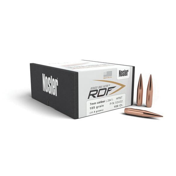 Nosler RDF 7mm 185 gr HPBT Rifle Bullet, 100/box - 53432