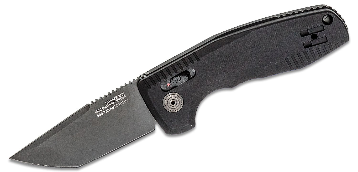 SOG Knives SOG-TAC AU Folding Knife Tanto, Black - SOG15-38-03-57