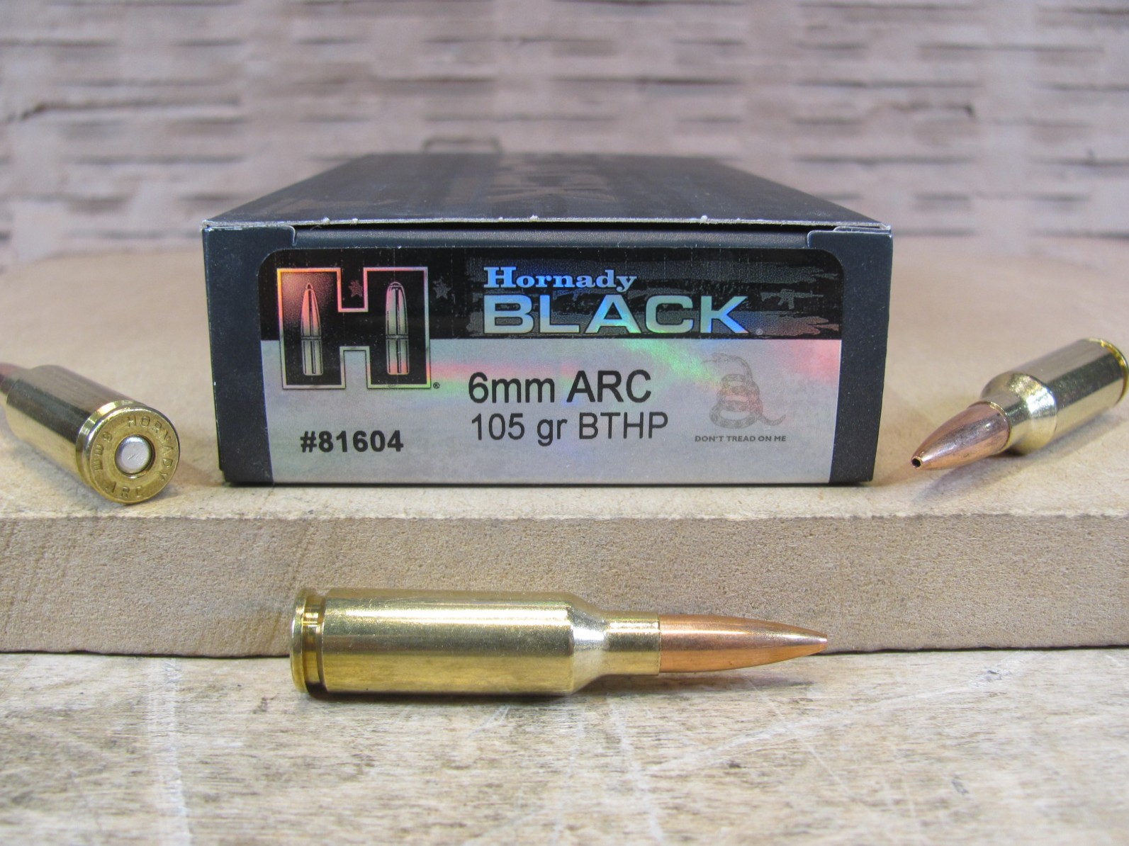 20 Round Box – 6MM ARC 105 Grain Hollow Point BT Hornady Black Ammo – 81604