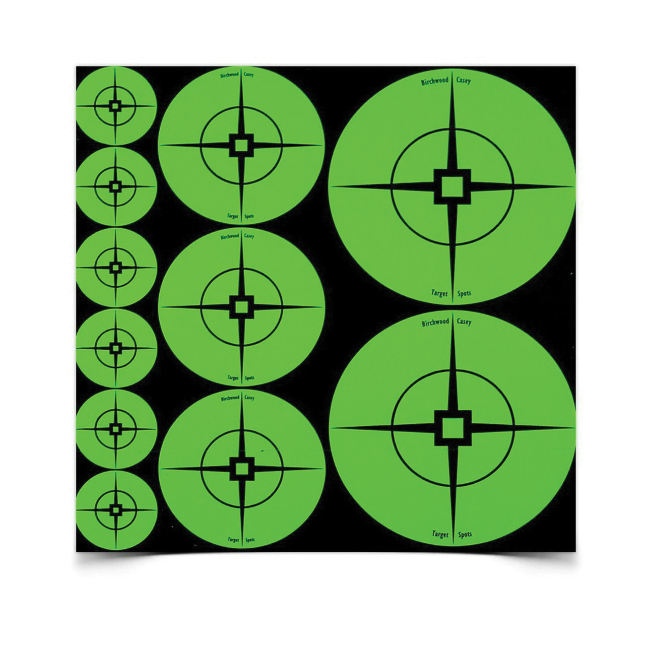 Birchwood Casey Target Spots 1", 2" and 3" Self-Adhesive Crosshair Design Target, Green - 33938