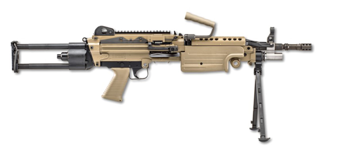 FN 46100172 M249S Para 5.56x45mm NATO 16.10″ Barrel 30+1 Mag Or 200rd Belt Capacity, Flat Dark Earth Rotating & Telescoping Stock, Hydraulic Recoil Buffer, Non-Slip Buttplate, Optics Ready - No Credit Card Fees - Free Shipping