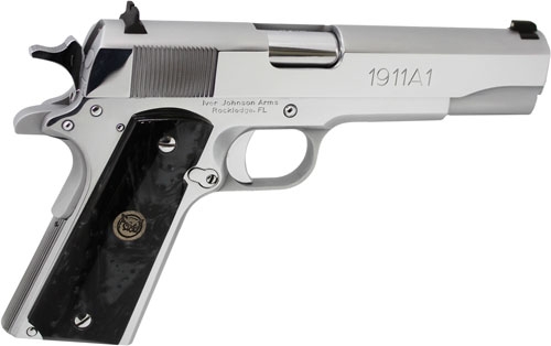 Iver Johnson 1911A1 .38 Super Chrome Black Pearl