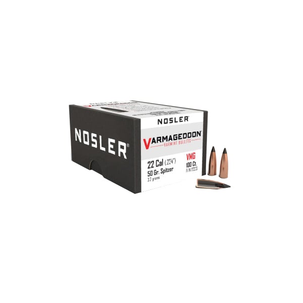Nosler Varmageddon .22 Cal JPT FB Rifle Bullet, 50 gr 0.224" 100rds