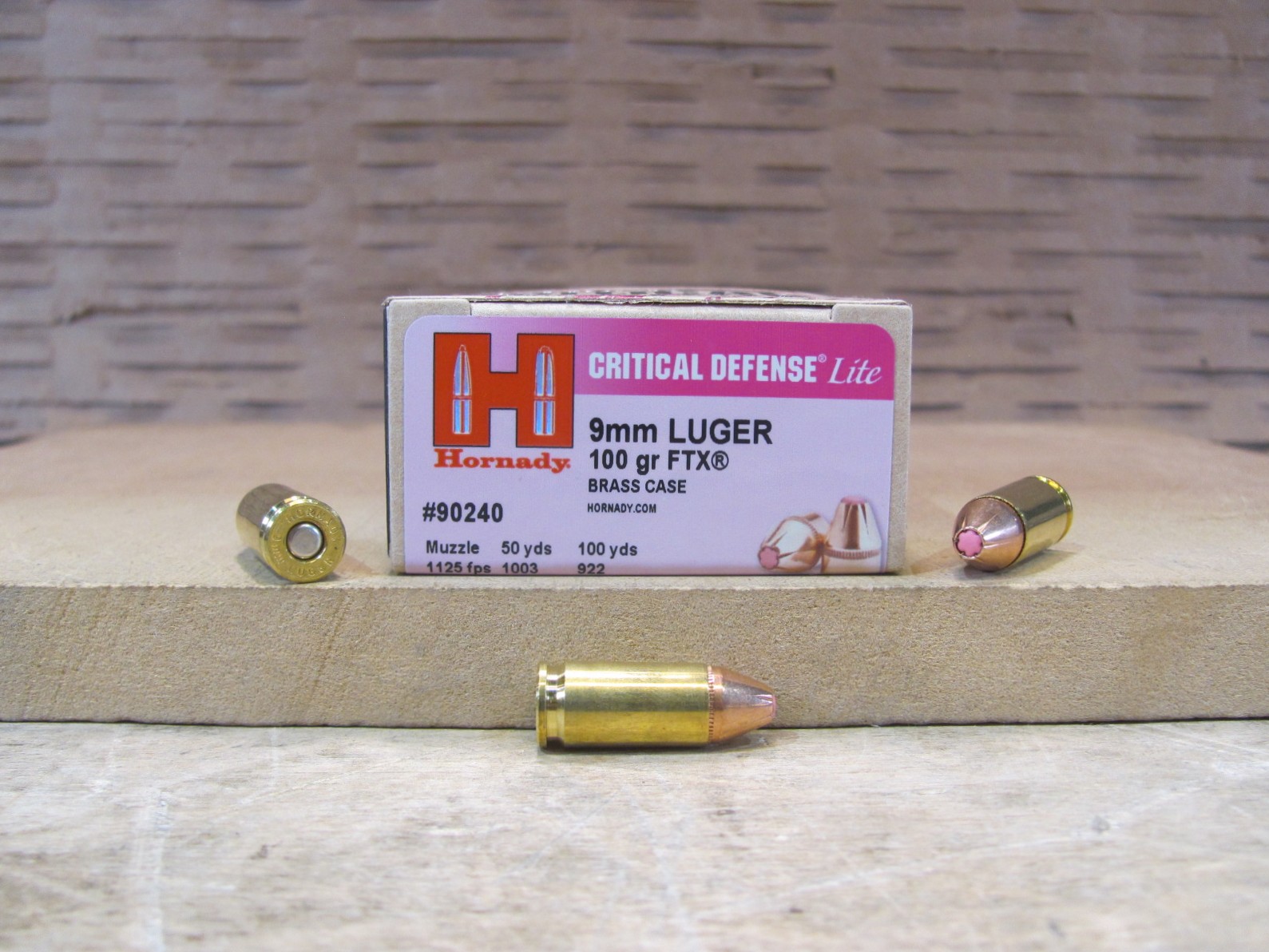 250 Round Case – 9mm Luger 100 Grain Hornady FTX Critical Defense Lite Ammo – 90240