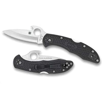 Spyderco Delica4 2.9" Plain Clip Point Folding Knife, Satin - C11PGYW