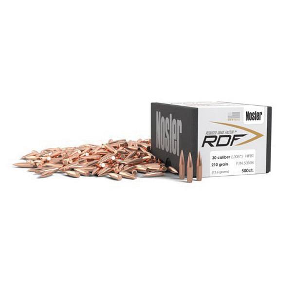 Nosler RDF .30 210 gr HPBT Rifle Bullet, 500/box - 53506