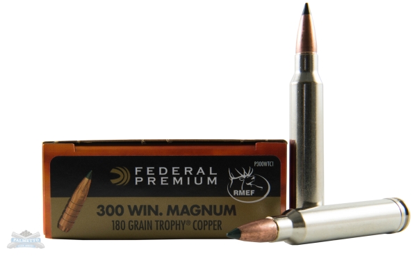 Federal Premium Rifle Ammo 300 Win. Mag. 180 gr. Trophy Copper 20 rd. - No Credit Card Fees - Low, flat rate shipping
