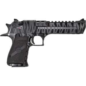 Magnum Research Desert Eagle Mark XIX 50 Action Express Pistol 6" Barrel 7+1 Round Black Tiger Stripe Slide Black Grip Black Tiger Stripe Frame