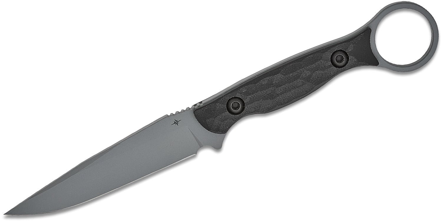 Toor Knives Serpent S Fixed Blade Drop Point Knife, Socom Black