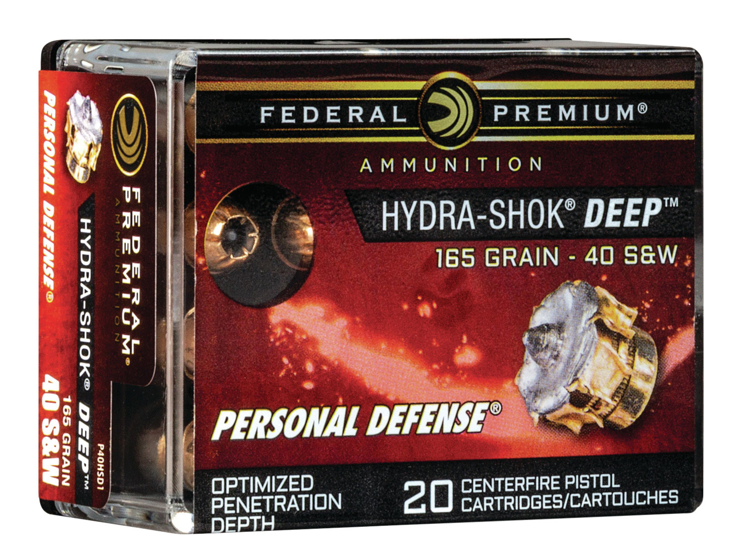 FED HYDSHK DP 40S&W 165GR JHP 20/200 - No Credit Card Fees - Low, flat rate shipping