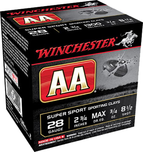 Winchester Ammunition AA Super Sport 2.75" 28 Gauge Ammo 8-1/2, 25/box - AASC2885