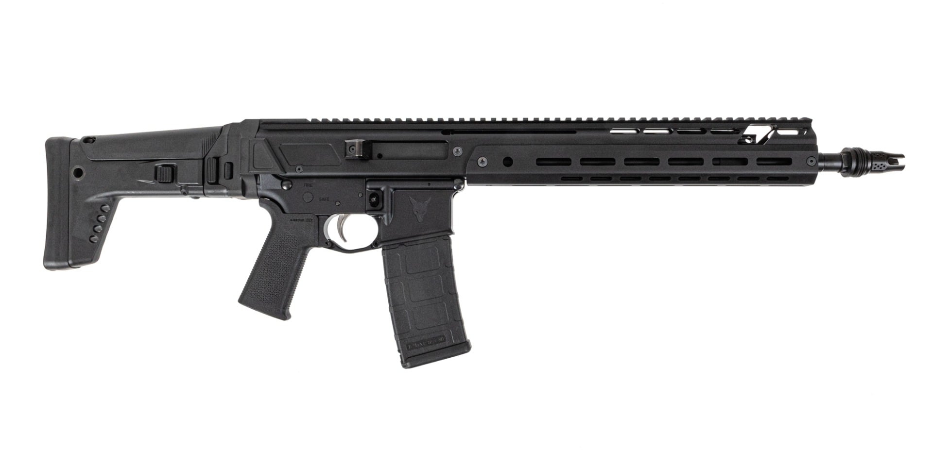 PSA JAKL 14.5" Rifle Length 5.56 1:7 Nitride War Eagle Muzzle Device MOE SL EPT F5 Stock Rifle, Black