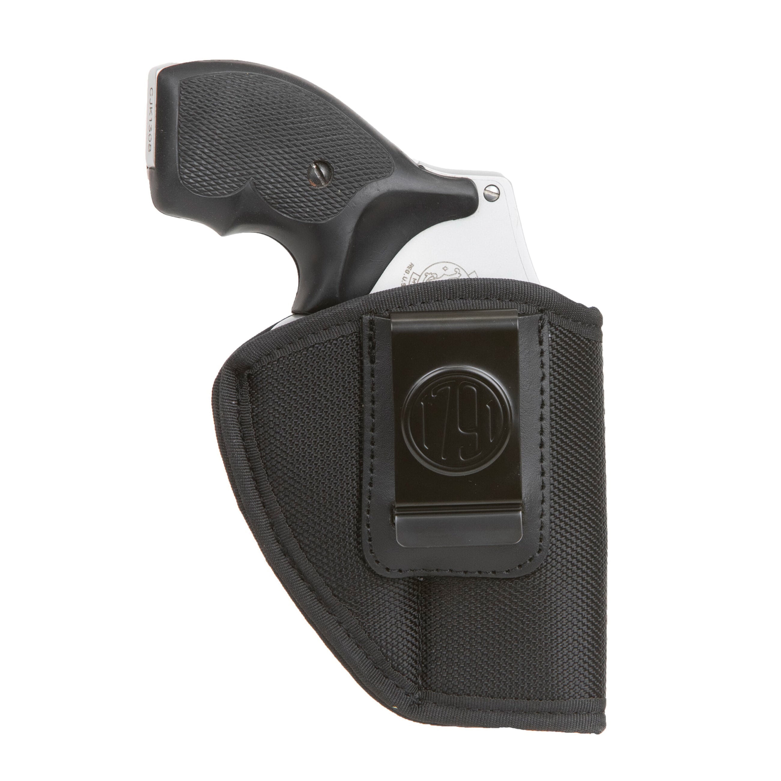 1791 Gunleather Premium Nylon Ruger LCR Ballistic Nylon IWB Holster Left 02, Black - PNIWB2BLKL