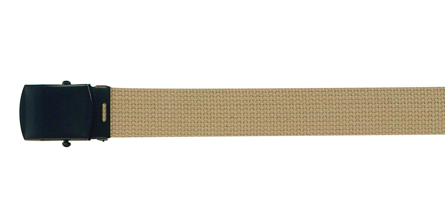 Rothco Web Belt With Buckle - Khaki, 54 In