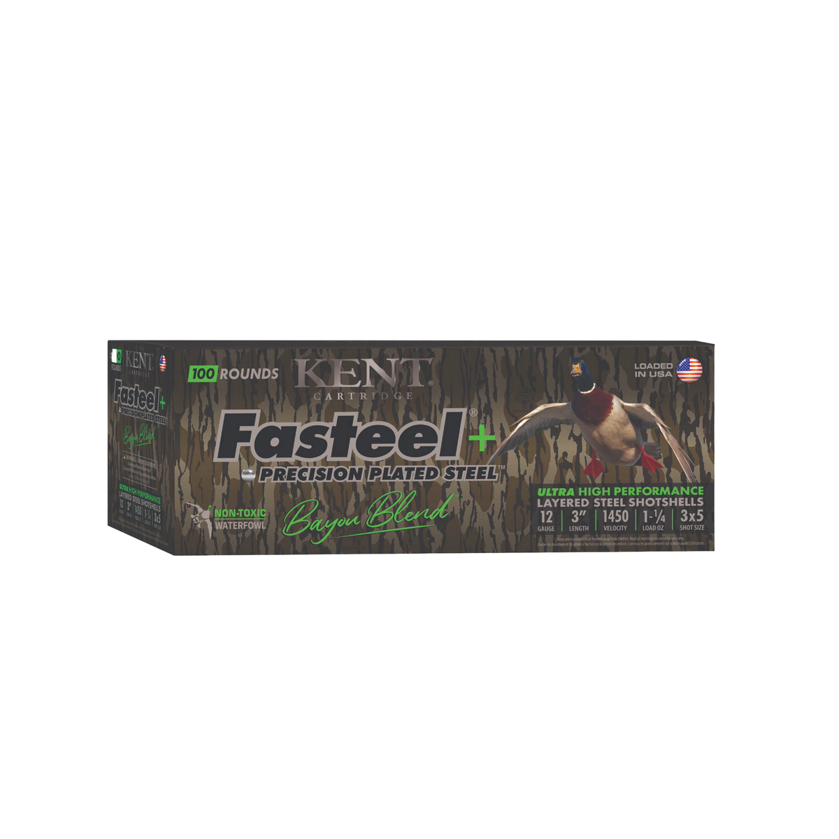 Kent Cartridge CC123FSP363X5 Fasteel + Precision Steel Sports South Exclusive 12 Gauge 3″ 1 1/4 oz 3×5 Shot 100 Per Box/2 Cs - No Credit Card Fees - Low, flat rate shipping