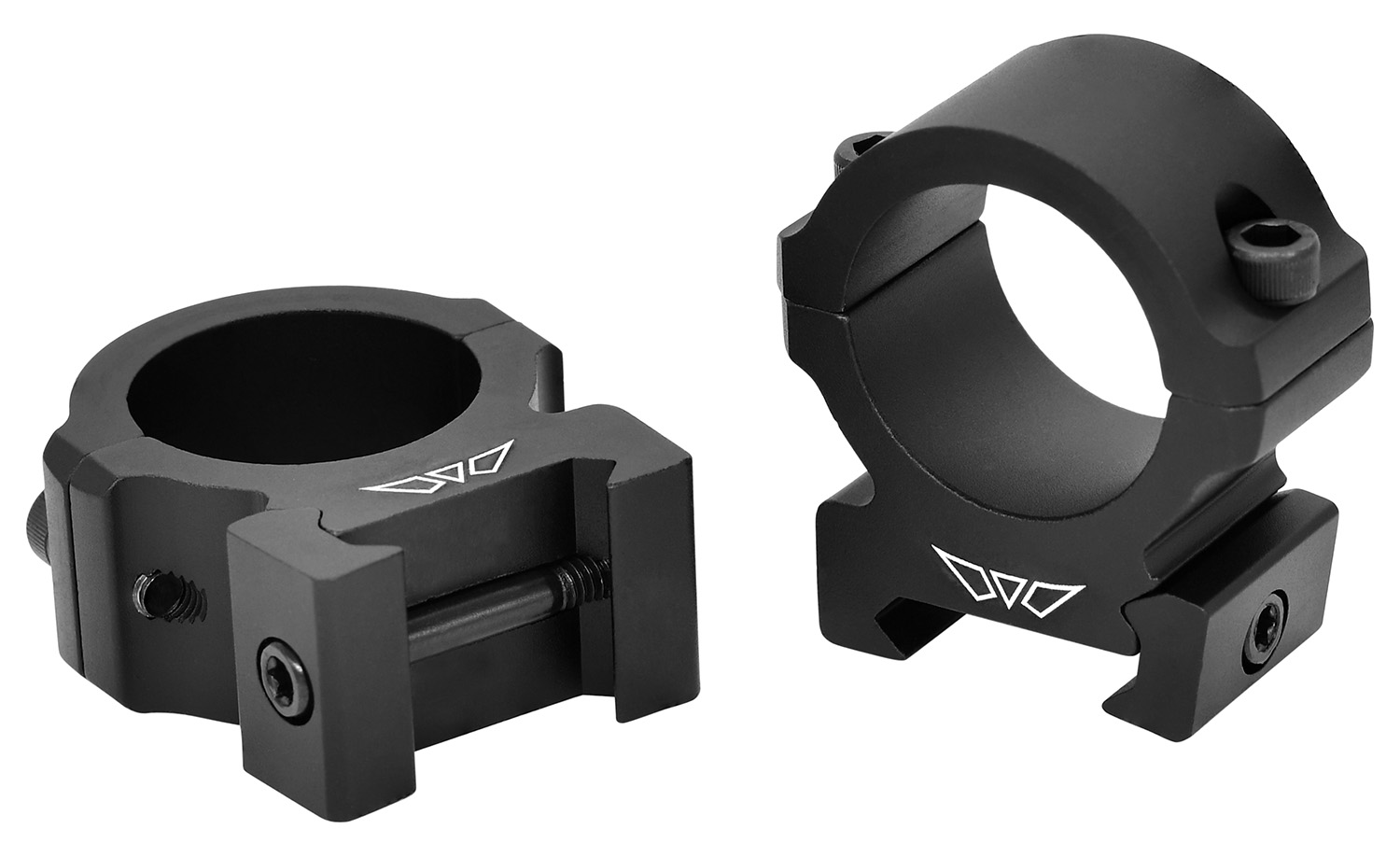 Warne Vapor Horizontal 1" Ring Set, Matte Black