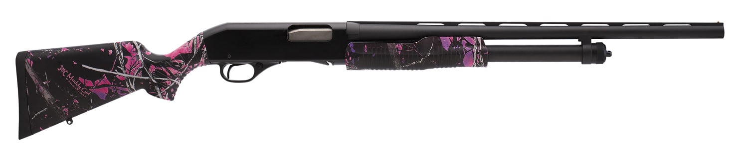 Savage Stevens 320 Field Grade Compact Muddy Girl Shotgun 20ga 3″ Chamber 5rd Capacity 26″ Barrel Pink Camo - No Credit Card Fees - Low, flat rate shipping