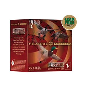 Federal Premium Ultra Steel 20 Gauge 3\" 1oz #3/#5 Zinc-Plated Steel Shot 25 Rounds PWUX20935