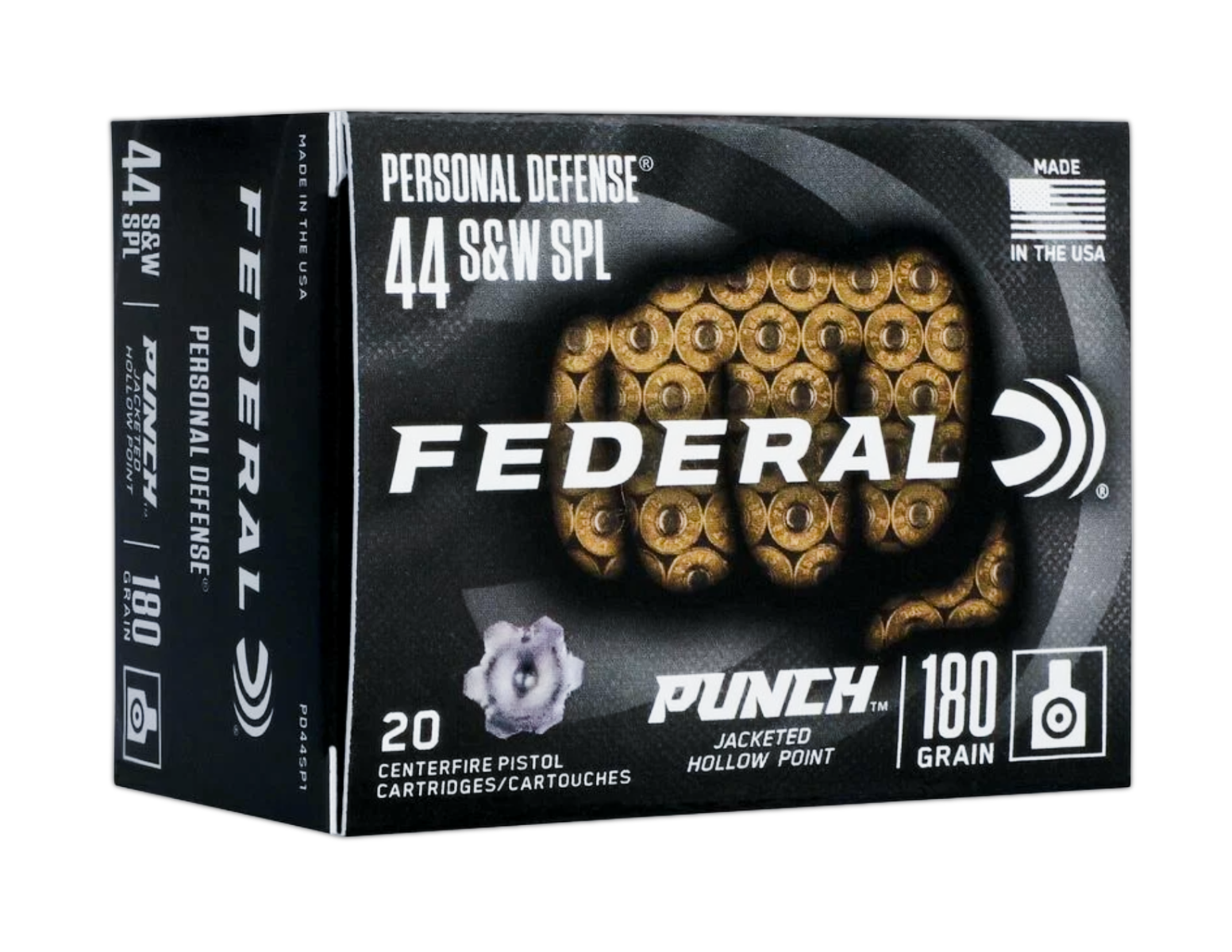 Federal Punch Personal Defense.44 Special 180 gr JHP Ammo, 20rds - PD44SP1