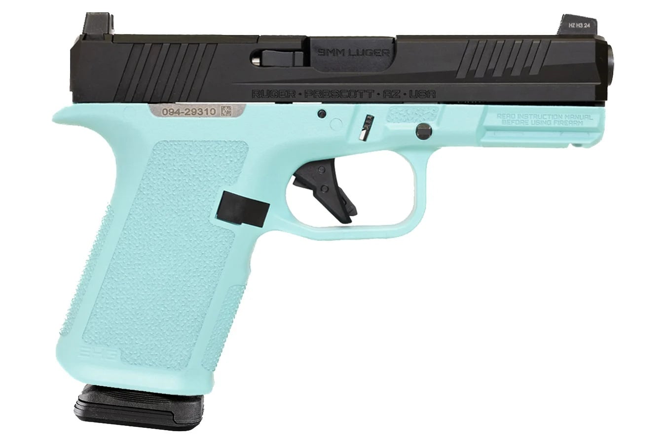Ruger RXM 4" 9mm (2)15rd Pistol, Robin Egg Blue - 19400-REB