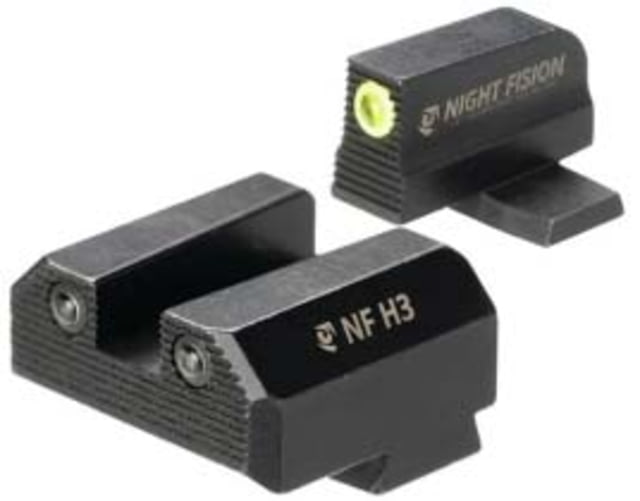 Night Fision Optics Ready Stealth Series Square-Notch Tritium Night Sight Springfield Armory Echelon Yellow Front Green Tritium/Black Rear Black