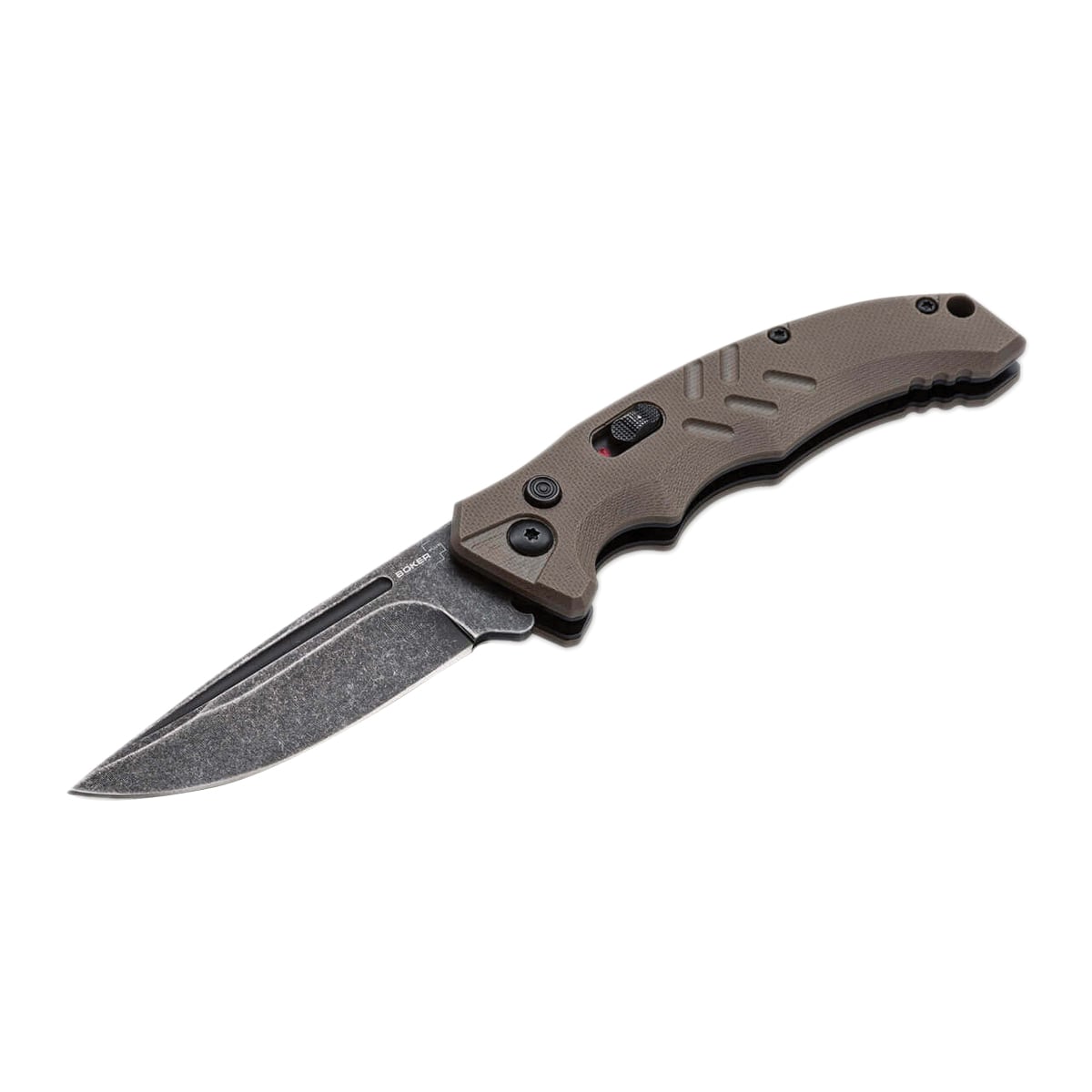 Boker Plus Intention II Auto/Folding Knife Drop Point, Coyote Brown