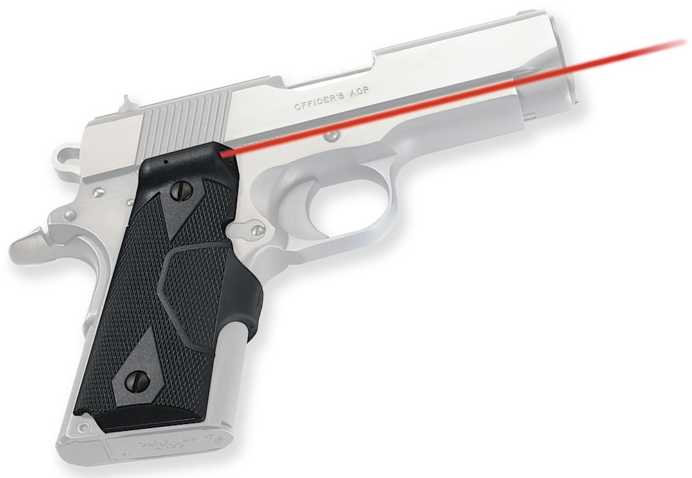 Crimson Trace Front Activation Replacement Laser Grip for 1911 Pistol, Black - LG-404