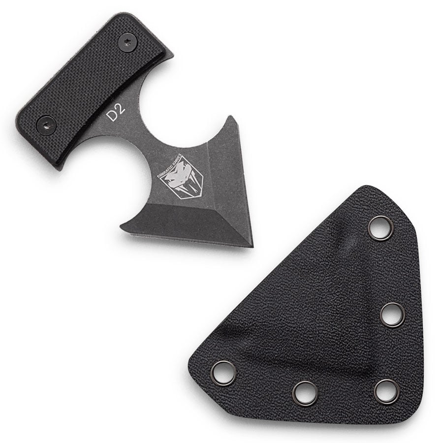 Cobra TEC Defender D2 Fixed Blade Knife With Kydex Sheath, Black - DD2